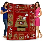 san francisco 49ers snoopy love red quilt blanket best selling