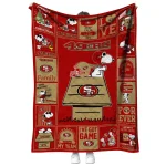 san francisco 49ers snoopy love red quilt blanket best selling