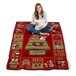 san francisco 49ers snoopy love red quilt blanket best selling