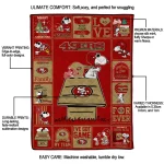 san francisco 49ers snoopy love red quilt blanket best selling