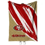 san francisco 49ers stroke art red white quilt blanket best selling