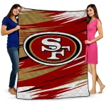 san francisco 49ers wild lines red white quilt blanket best selling