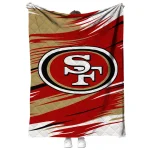 san francisco 49ers wild lines red white quilt blanket best selling