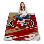 san francisco 49ers wild lines red white quilt blanket best selling