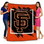 san francisco giants block border orange quilt blanket best selling