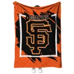 san francisco giants block border orange quilt blanket best selling