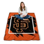 san francisco giants block border orange quilt blanket best selling