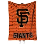 san francisco giants brick grid orange quilt blanket best selling