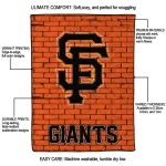 san francisco giants brick grid orange quilt blanket best selling