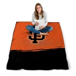 san francisco giants dot illusion orange quilt blanket best selling