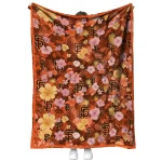 san francisco giants hibiscus foliage orange quilt blanket best selling