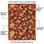 san francisco giants hibiscus foliage orange quilt blanket best selling