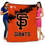 san francisco giants league patch orange quilt blanket best selling