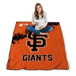 san francisco giants league patch orange quilt blanket best selling