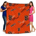 san francisco giants sketch lines orange quilt blanket best selling