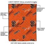 san francisco giants sketch lines orange quilt blanket best selling