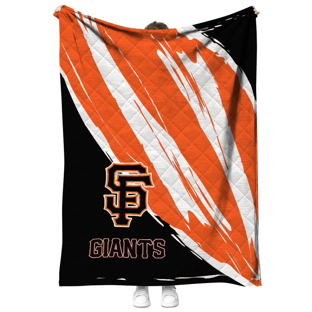 san francisco giants stroke art orange white quilt blanket fashion forward
