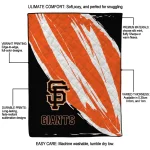 san francisco giants stroke art orange white quilt blanket best selling