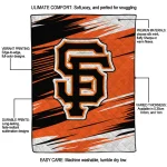 san francisco giants wild lines orange white quilt blanket best selling