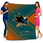 san jose sharks arrow layers teal quilt blanket best selling