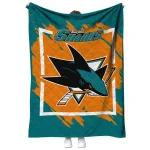 san jose sharks block border teal quilt blanket best selling