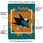 san jose sharks block border teal quilt blanket best selling