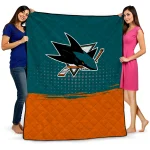 san jose sharks dot illusion teal quilt blanket best selling