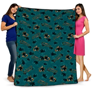 san jose sharks solid classic teal quilt blanket best selling