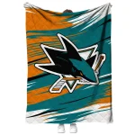 san jose sharks wild lines teal white quilt blanket best selling
