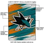 san jose sharks wild lines teal white quilt blanket best selling