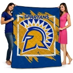 san jose state spartans block border blue quilt blanket best selling