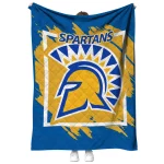 san jose state spartans block border blue quilt blanket best selling