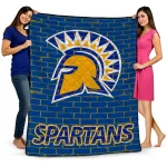 san jose state spartans brick grid blue quilt blanket best selling