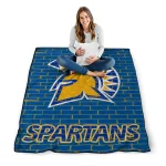 san jose state spartans brick grid blue quilt blanket best selling