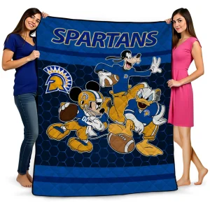 san jose state spartans disney football blue quilt blanket best selling