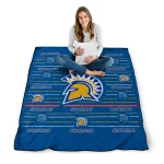 san jose state spartans handdrawn stripes blue quilt blanket best selling