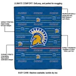 san jose state spartans handdrawn stripes blue quilt blanket best selling