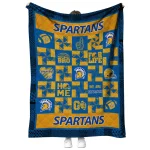san jose state spartans helmet heart blue quilt blanket best selling
