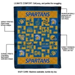san jose state spartans helmet heart blue quilt blanket best selling