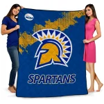 san jose state spartans paint trail blue quilt blanket best selling