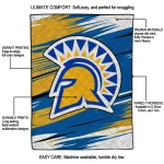 san jose state spartans wild lines blue white quilt blanket best selling