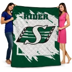 saskatchewan roughriders block border green quilt blanket best selling