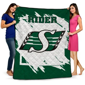 saskatchewan roughriders block border green quilt blanket best selling