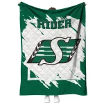 saskatchewan roughriders block border green quilt blanket best selling