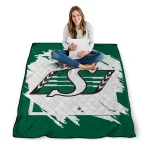 saskatchewan roughriders block border green quilt blanket best selling