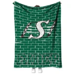 saskatchewan roughriders brick grid green quilt blanket best selling