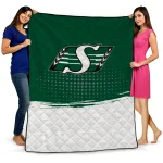 saskatchewan roughriders dot illusion green quilt blanket best selling