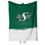 saskatchewan roughriders dot illusion green quilt blanket best selling
