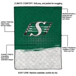 saskatchewan roughriders dot illusion green quilt blanket best selling