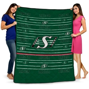 saskatchewan roughriders handdrawn stripes green quilt blanket best selling
